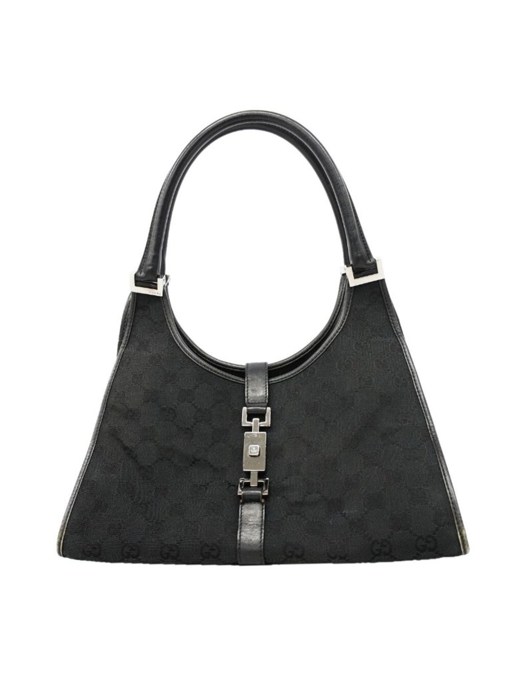 Gucci Handbag GG Canvas Black Silver